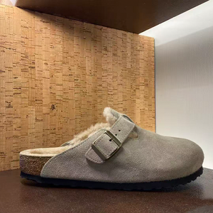 Zuecos de Suela Gruesa Htf, Planos, Cálidos, Antideslizantes, de Gamuza y Corcho, Suaves, Transpirables, Ligeros, con Punta Cerrada y Hebilla, para <span class=keywords><strong>Mujer</strong></span>, Otoño, <span class=keywords><strong>EVA</strong></span> - Product Image 5