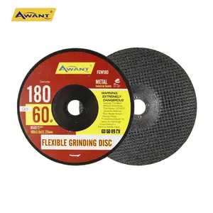 Aluminum Oxide Grinding Wheels 180mm 7 Inch Black One Mesh Single Net Flexible Grinding Disc for Stainless Steel Metal AWANT
