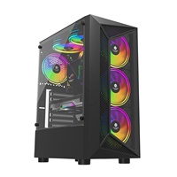 MATX Gaming USB3.0 ATX ITX Mid Tower Aluminum Alloy PC Gamer Case with Tempered Glass Side Panel for Micro ATX Computer