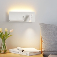 Lampe de chevet multifonctionnelle à commande tactile minimaliste moderne avec lumière murale LED à intensité variable pour chambre à coucher et hôtel
