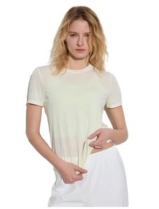 Camiseta de Yoga Transpirable de <span class=keywords><strong>Lyocell</strong></span> para Mujer, Top Ecológico y Sostenible de Manga Corta, Corte Holgado, Primavera 2026, 4 Colores, Ropa Deportiva - Product Image 1
