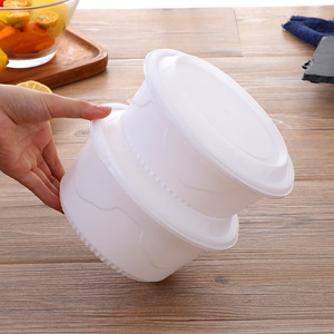 Round <b>Lunch</b> <b>Box</b> 750ml Thickened <b>Plastic</b> Clip-On Lid For Travel Food Storage - Product Image 2