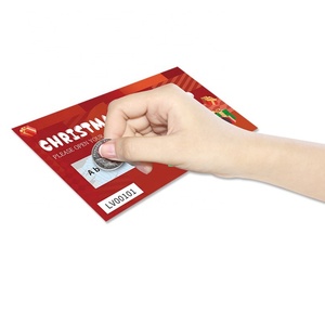 Christmas <b>Gift</b> Scratch Card Prize Draw UV-coating Digital Printing Sratch <b>Paper</b> Custom Size logo for Europe - Product Image 5
