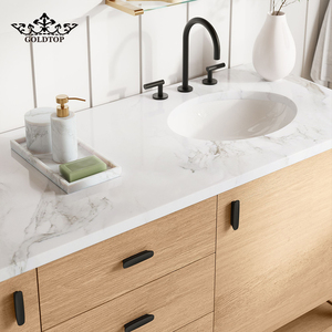 Gabinete Goldtop personalizado <span class=keywords><strong>de</strong></span> fábrica, venta al por mayor, tocador <span class=keywords><strong>de</strong></span> baño <span class=keywords><strong>de</strong></span> madera contrachapada, diseño plano, tocador <span class=keywords><strong>de</strong></span> baño sin marco para <span class=keywords><strong>alquiler</strong></span> <span class=keywords><strong>de</strong></span> apartamento - Product Image 3