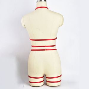 ผู้หญิงสูงเอวทาสเท็ดดี้สายรัดตัวเข็มขัดเร้าอารมณ์เซ็กซี่ Cuppless ยืดหยุ่นปรับทาสชุดชั้นในชุด - Product Image 6