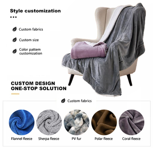 Manta Sherpa Ecológica al por Mayor, Suave, de Doble Capa, de Felpa, Gruesa, de Poliéster, para Invierno - Product Image 5