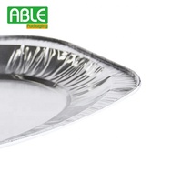 Plaques jetables en feuille d'aluminium, plateaux à aliments ovales de couleur argent, plateaux pour le poisson, 12 pièces