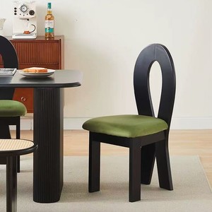 Silla de Comedor de Madera de Fresno Sólida de Estilo Retro Francés, Silla Moderna de Mediados de Siglo con Respaldo Tapizado, Silla de Lujo de Alta Calidad para Comedor y Hogar - Product Image 3