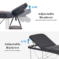 Tables de Massage de civière esthétiques portables pliables de haute qualité lit de Massage de cils faciaux réglables avec étui de transport