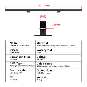Overseasdesign Wall Washer SS-1000 100Lm/w DC24V Dimmable Fully Intelligent Factory Direct <b>Price</b> Hotel Lobby Besopke Lighting - Product Image 2