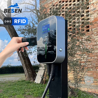 BESEN OCPP Mennekes Ethernet elektrikli araç şarjı 32A 22kW RFID WALLBOX destek güneş enerjili şarj