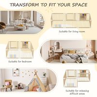 Grand parc de jeu pliable moderne pour bébé, berceau en bois avec barrière verrouillable pour bébés et tout-petits