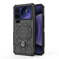 Étui de téléphone magnétique en métal de luxe résistant aux chocs personnalisé avec support d'anneau pour Xiaomi 17 Pro Max, compatible avec la charge sans fil