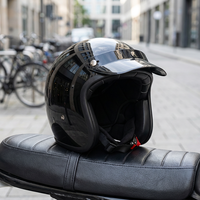 Casque rétro demi-face avec visière, certifié ABS 3C, pour moto, casque de sécurité ouvert pour la conduite quotidienne à vélo