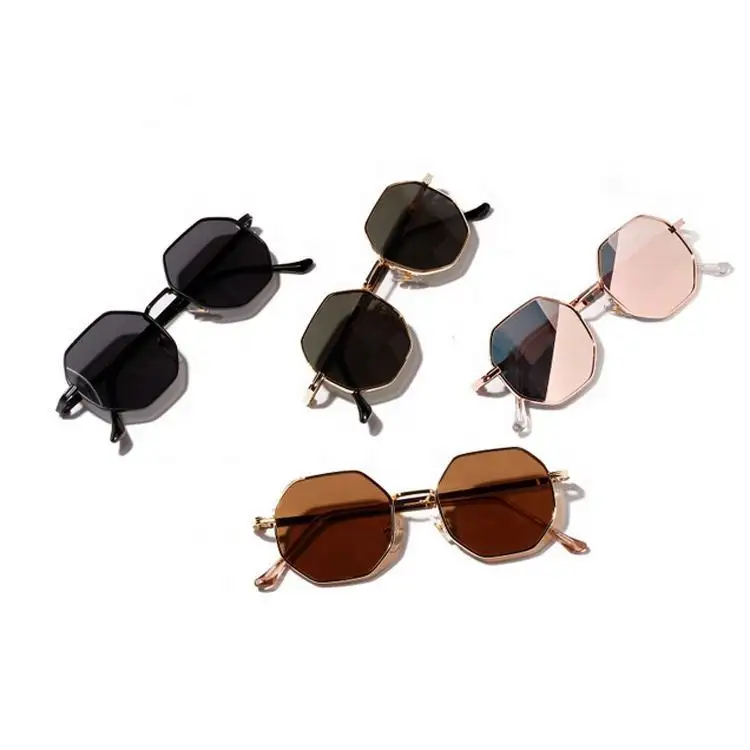 2021 Fashion Sunglasses Chain Classic Hexagon Trendy Luxury Metal Sunglasses For Unisex