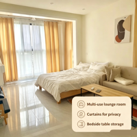 Meubles modernes en bois massif, lit moelleux Queen Tatami, style japonais avec rangement