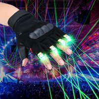Gants laser LED rechargeables rouges, verts et violets pour DJ, soirées en club, bars et spectacles sur scène