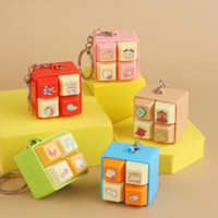 Porte-clés LED lumineux en forme de touche de clavier, jouet anti-stress sonore, mignon Kawaii, vente en gros, personnalisable OEM ODM
