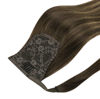 Queue de cheval longue et droite 100 % cheveux humains Remy à clipser, extensions de cheveux naturels, queue de cheval à enrouler