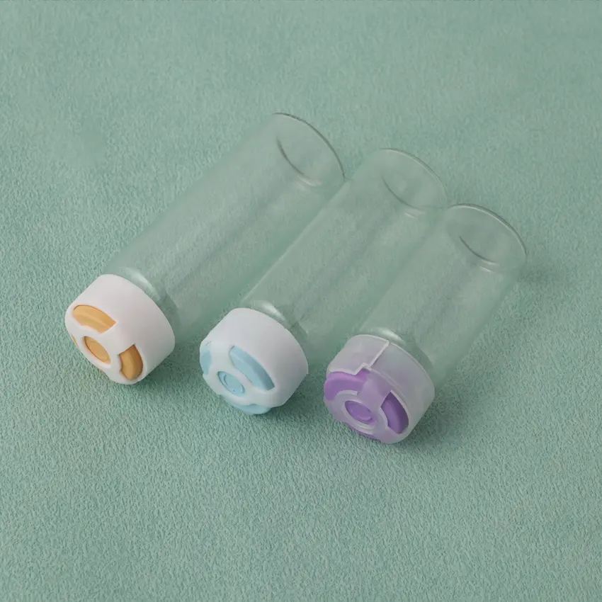 Vente en gros flacons de médicaments transparents vides 2ml 3ml 4ml 5ml 7ml 8ml 10ml 20ml 30ml mini flacon en verre avec bouchon en caoutchouc