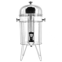 BOSAI Distributeur de boissons en acier inoxydable de haute qualité 8 litres avec support pour glaçons et citrons, organisateur de canettes de soda, poussoir pour traiteur et buffet