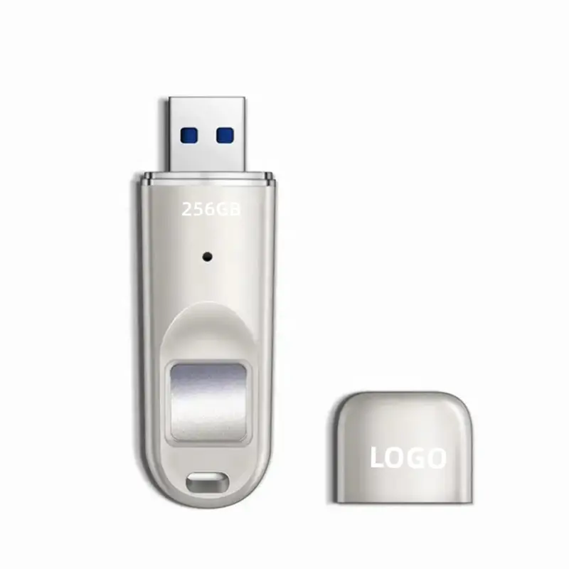 Mã hóa vân tay USB Flash Drive kim loại kẽm hợp kim kỹ thuật số 8GB 16GB 32GB 64GB 128GB 256G USB 3.0 mã hóa USB Flash Disk