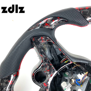 <span class=keywords><strong>Accessori</strong></span> Interni Auto 2016 2017 2018 2019 per Alfa Romeo Giulia Stelvio Volante Personalizzato in Fibra di Carbonio Forgiata Rossa - Product Image 5