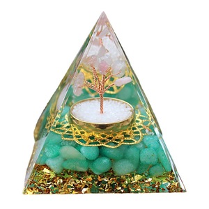 Rose Quartz <b>Tree</b> <b>Crystal</b> Epoxy Pyramid Green Aventurine Home Decor Desktop Ornament Collection Gift - Product Image 4