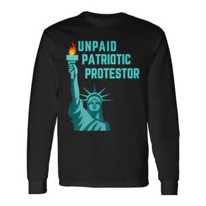 Camiseta de manga larga Patriotic Protestor Lady Liberty sin remuneración - Product Image 1