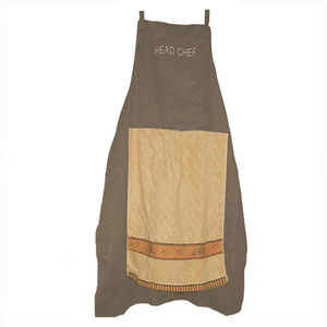 Tablier de chef bicolore avec sangle réglable et poche, en polyester, pour la cuisine, le barbecue et les fêtes - Product Image 1