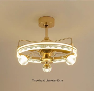 Ventilador de techo LED moderno de estilo nórdico para oficina, hogar, sala de estar, comedor, dormitorio, 5 controles remotos de vidrio para uso en interiores - Product Image 2