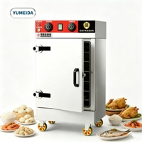 Vaporera Inteligente Moderna para Alimentos con 4, 6, 8, 10 o 12 Bandejas, Apagado Automático y Gabinete de Control para Restaurantes de Comida Rápida