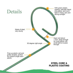 <span class=keywords><strong>Support</strong></span> de tige d'orchidée en métal Piquets d'anneau de soutien de fil de <span class=keywords><strong>plante</strong></span> de jardin d'intérieur pour l'intérieur - Product Image 3