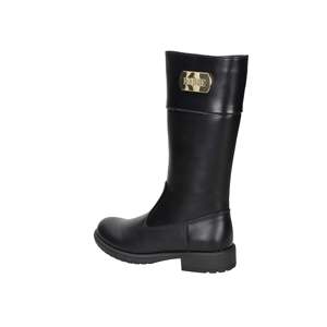 Stivali da ragazza Ferre FB-273 neri in pelle a metà polpaccio - Product Image 3