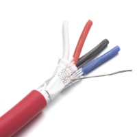 Cable de Alarma contra Incendios HOTION, 4 Hilos, Cobre Desnudo Trenzado, Blindaje de Lámina de Aluminio, Cubierta LSZH, Protección de Goma de Silicona, Cable Resistente al Fuego