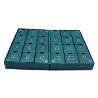 Usine directe 24 grilles noël compte à rebours calendrier tiroir couleur exquise imprimé blanc carton papier boîte-cadeau