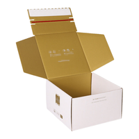 Boîte d'expédition postale à fermeture éclair personnalisée en carton recyclé, auto-scellante, en kraft ondulé, avec bande de déchirure
