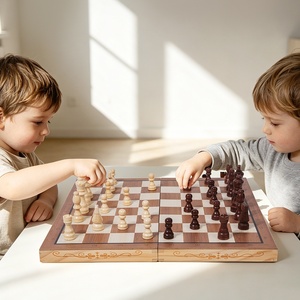 Juego de Ajedrez de Madera Premium Personalizado y Diverso, Caja de Almacenamiento Plegable, Tablero de Ajedrez para el Desarrollo Cerebral, <span class=keywords><strong>Duelo</strong></span> Interactivo, Estrategia - Product Image 2