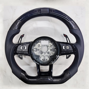 Volante in Fibra di Carbonio con LED per Volkswagen VW Golf 4 5 6 7 7.5 8 MK 4 5 6 7 7.5 8 <span class=keywords><strong>R</strong></span> GTI GTE GTD Variant <span class=keywords><strong>R</strong></span>-Line Jetta - Product Image 3