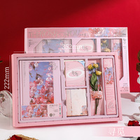 Nouveau rétro littéraire fille coeur compte A6 taille couverture en papier à couverture rigide boîte-cadeau ensemble de combinaison autocollant cahier Journal Journal