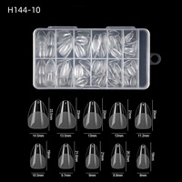 ZHI JIA 120 Uñas Postizas de Gel Suave Transparente con Cobertura Completa, en Forma de Almendra, Ataúd, Cuadradas y Multiformas, Puntas de Uñas de ABS en Caja