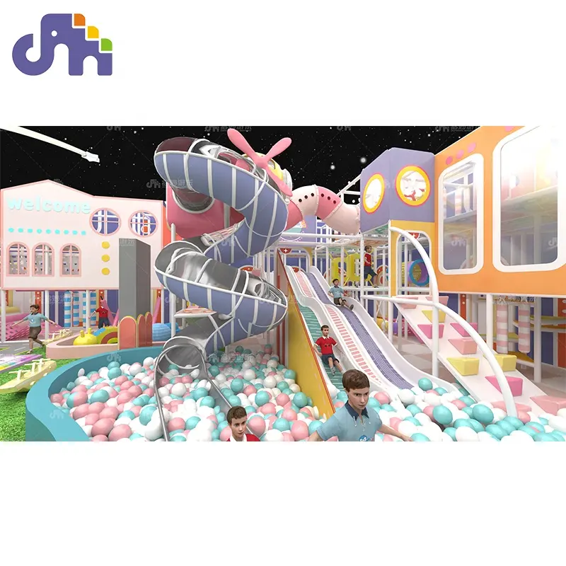 Domerry 313 m*m kundenspezifischer Kinder-Innenraum-Spielplatz-Ausrüstung Kinderrutschen Innenpark Innenraum-Kinderpark