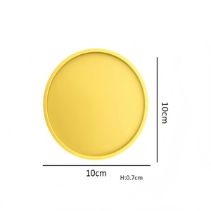 Sous-verres ronds en silicone personnalisés en gros, tapis antidérapants lavables pour tasses à café, bière et thé - Product Image 3