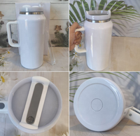 Nouveau Gobelet de Voyage Sportif en Acier Inoxydable de Grande Taille 64OZ pour Sublimation, avec Poignée, Mug d'Extérieur - Stock USA, Prêt à Expédier