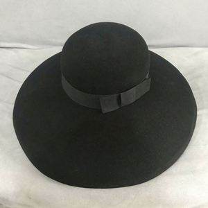 Vintage Fedora Hats Women 100% Wool Round Top Black Wide Brim Outdoor Casual Business Hat - Product Image 4