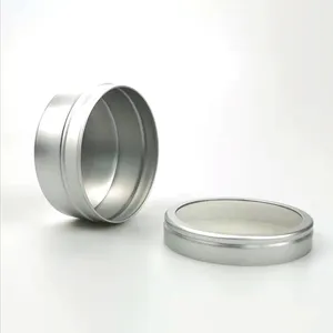 50ml Metal Tea Box Tins Slide Top Metal Tin Box Gift Can Tins With Clear Window For Saffron Packing