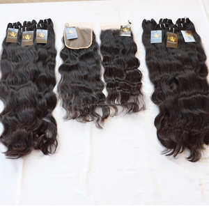 Vendedores de cabello virgen en bruto, 4x4, 5x5, 6x6, Hd, cierre de encaje y paquete de mechones de templo indio en bruto con cierre, cabello liso - Product Image 1