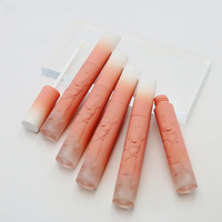 Tube vide personnalisé rose et blanc dégradé avec motif floral ours en peluche en relief 3D pour gloss, blush liquide et fard à paupières