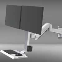 Meisonic 2026 Nouveau design personnalisé, support mural en alliage d'aluminium pour moniteur industriel à double écran avec inclinaison à 90 degrés, en stock