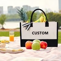 Sac de plage écologique personnalisé avec logo, sac fourre-tout en toile de coton recyclé uni pas cher, sac cadeau monogrammé de Noël, sacs de shopping